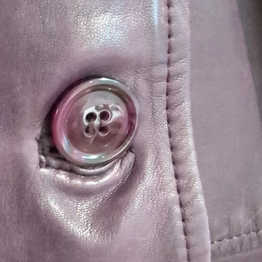 Danier Y2K Plum Purple Leather Safari Field Jacket SIze XS P2P 19" - Picture 9 of 11